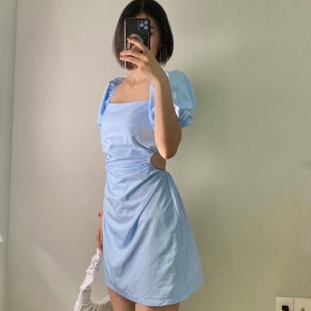 Đầm đầm ôm ngắn cut out hở lưng beige/xanh da trời/hồng/xanh neon _ AUDREY STUDIO