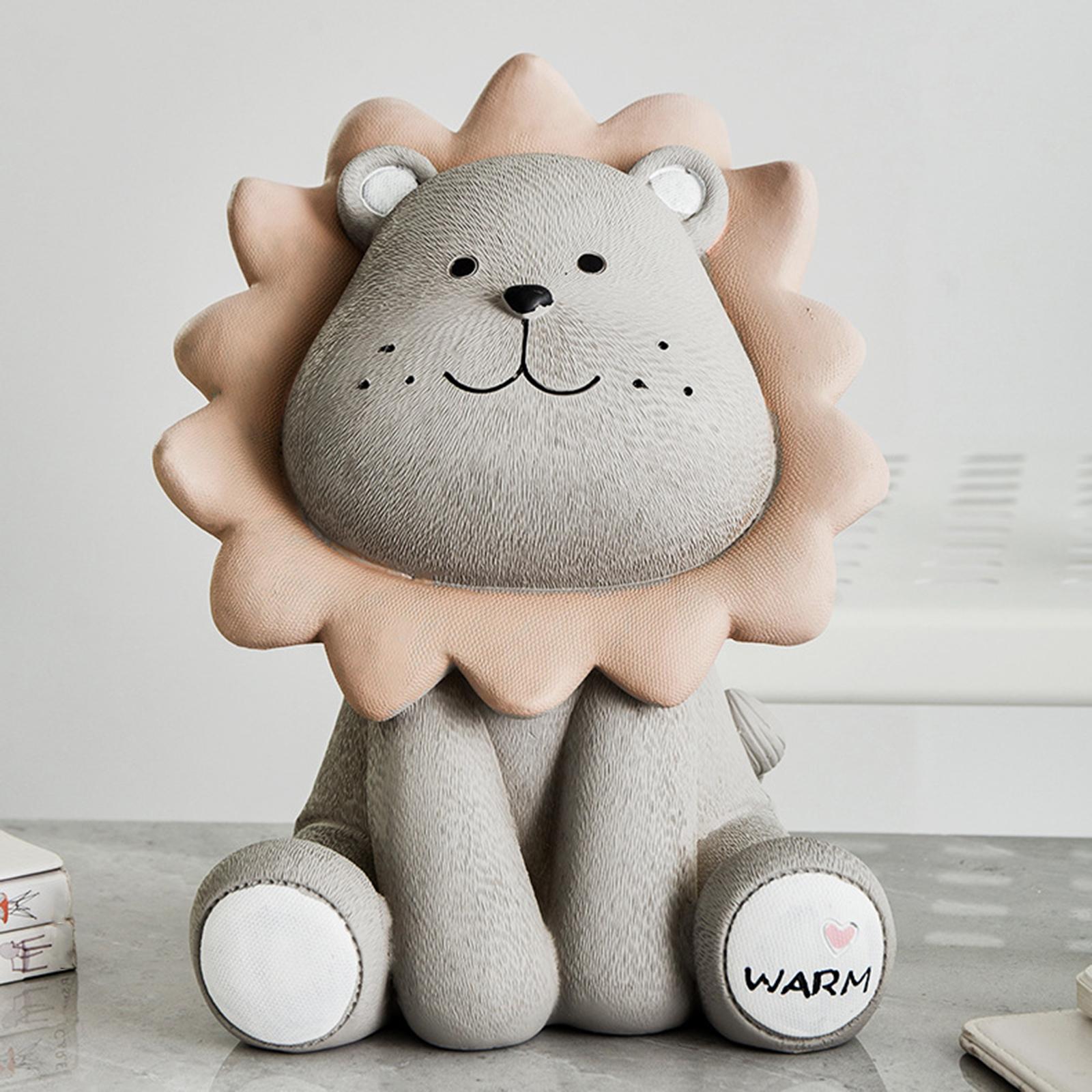 Lion Piggy Bank Saving Box Decoration  Figurines for Birthday