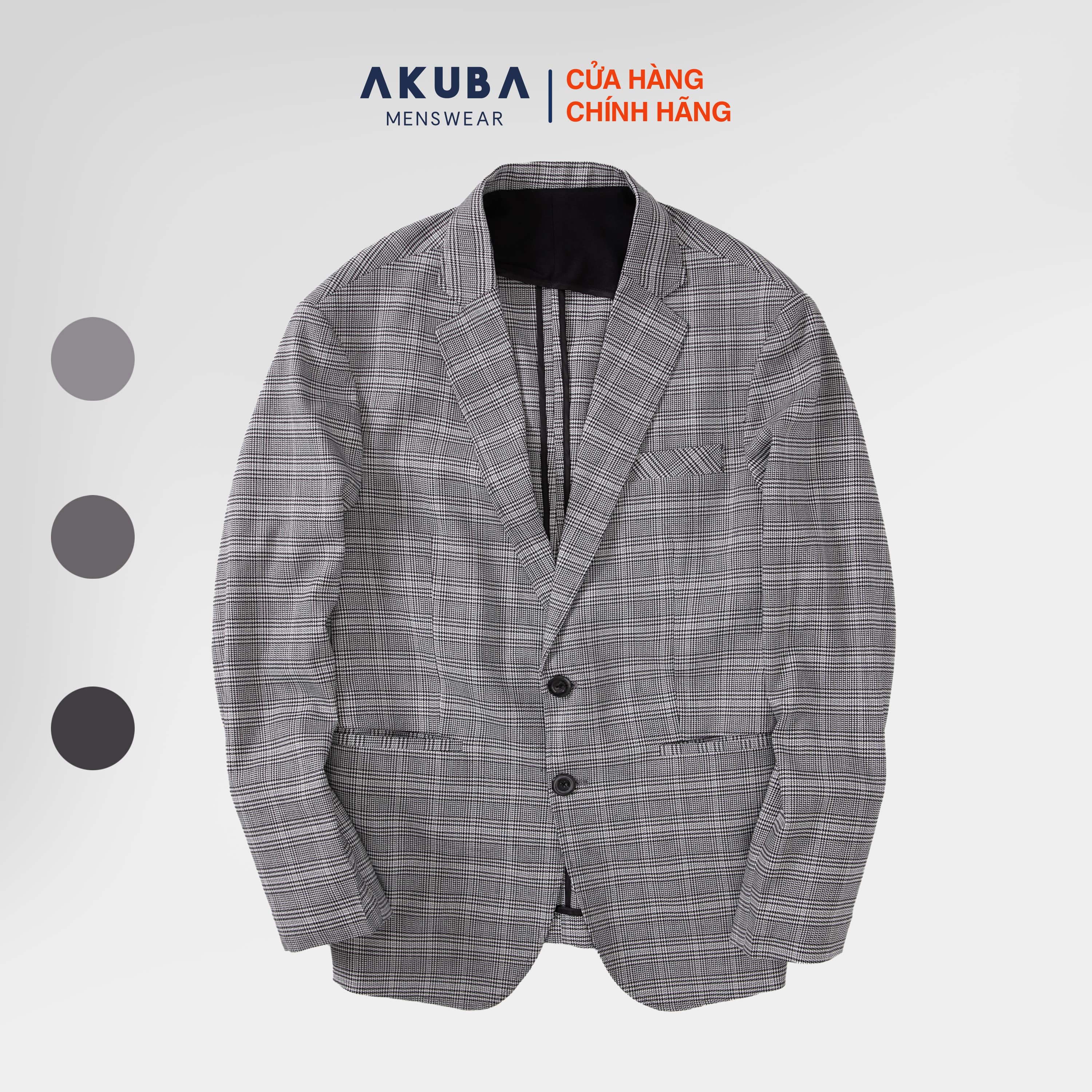 Áo khoác Blazer nam kẻ sọc sang trọng AKUBA form regular trẻ trung,vải flannel mềm mại, mặc thoải mái, nhiều màu 01K3005