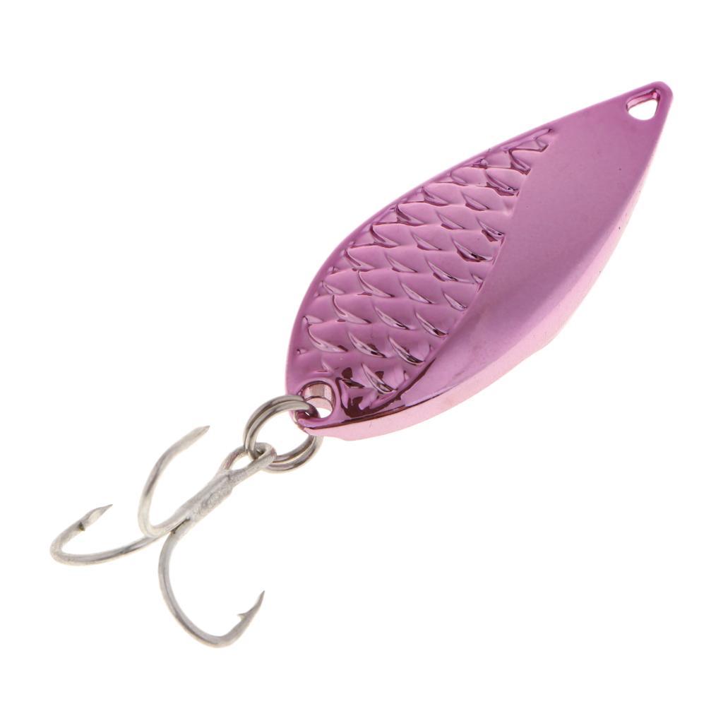 Casting Spoon Fishing Lure Sequins Baits for Trout Bass Walleye Salmon Pink