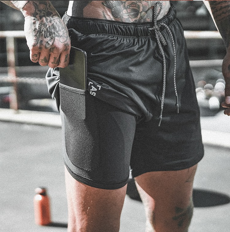 Bộ Quần Áo Gym Nam,Chạy Bộ,Chơi Thể ThaoTanktop Kết Hợp Quần 2 Lớp Và Áo 3 Lỗ