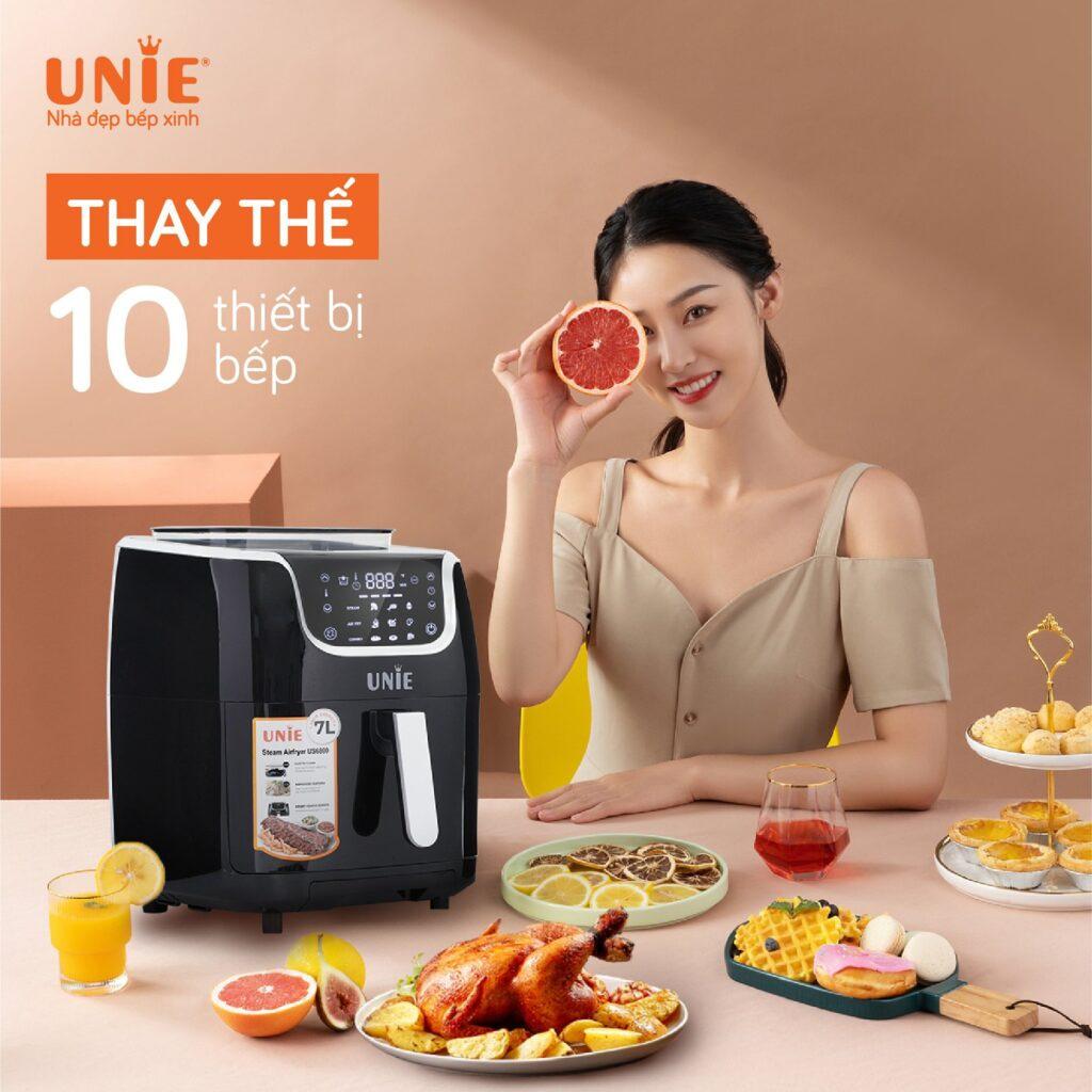 Nồi chiên hơi nước kết hợp nướng hấp UNIE Steam US6800 công suất - Hàng chính hãng