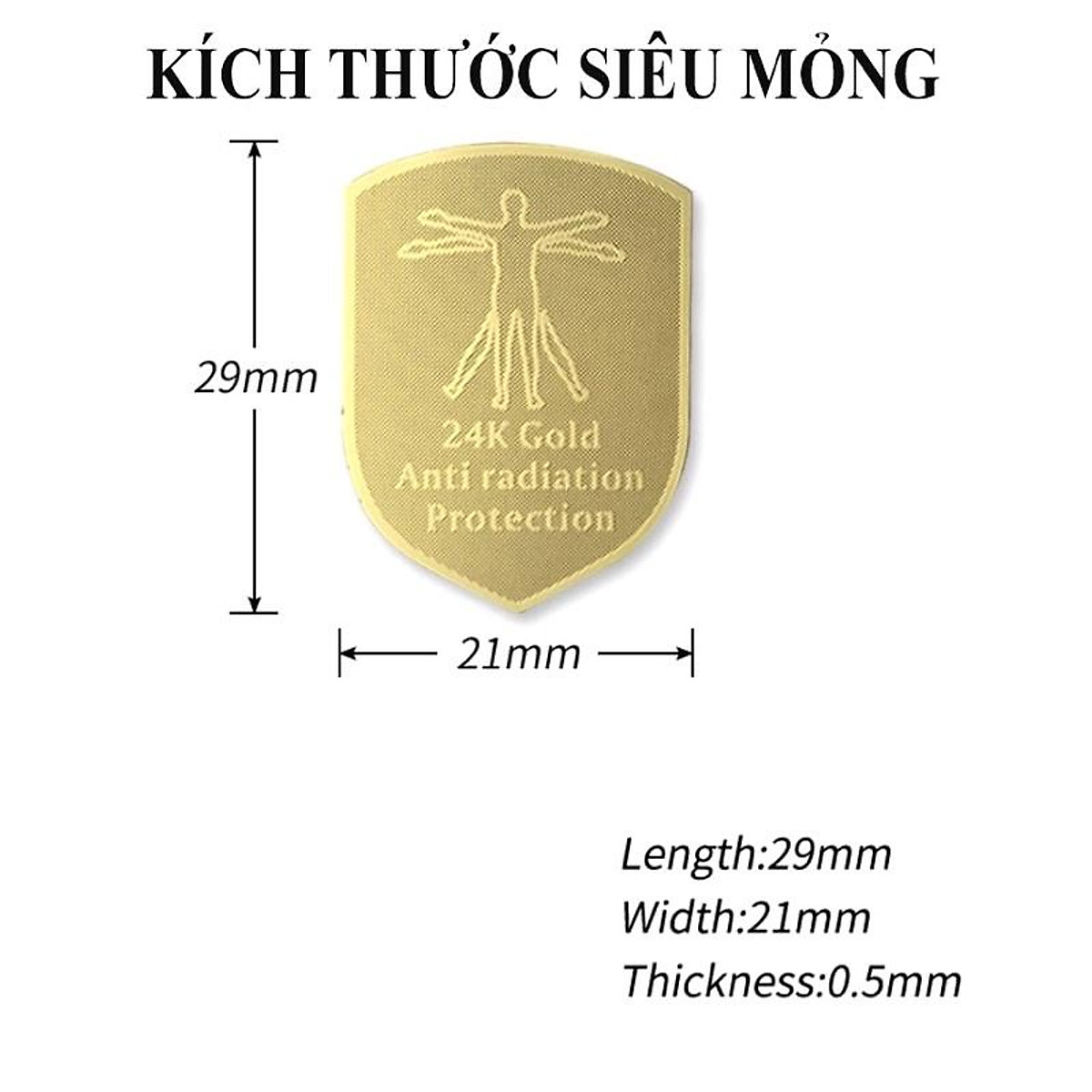 Chip Ngăn Bức Xạ Điện Từ Hàn Quốc GC - 24K Gold, Miếng Dán Điện Thoại Chống Bức Xạ Có Hại Với Con Người