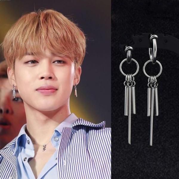 Khuyên tai nam Jimin BTS hoa tai Unisex không gỉ
