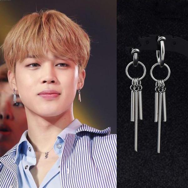 Khuyên tai nam Jimin BTS hoa tai Unisex Không Gỉ