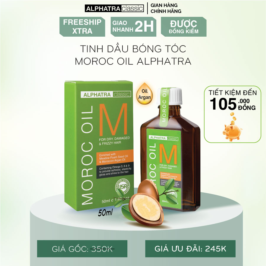 [ ƯU ĐÃI 30% - 40% ] Tinh dầu dưỡng bóng tóc 50ml (Maroc Oil) - Mang đến mái tóc chắc khoẻ, mềm mượt, óng ả