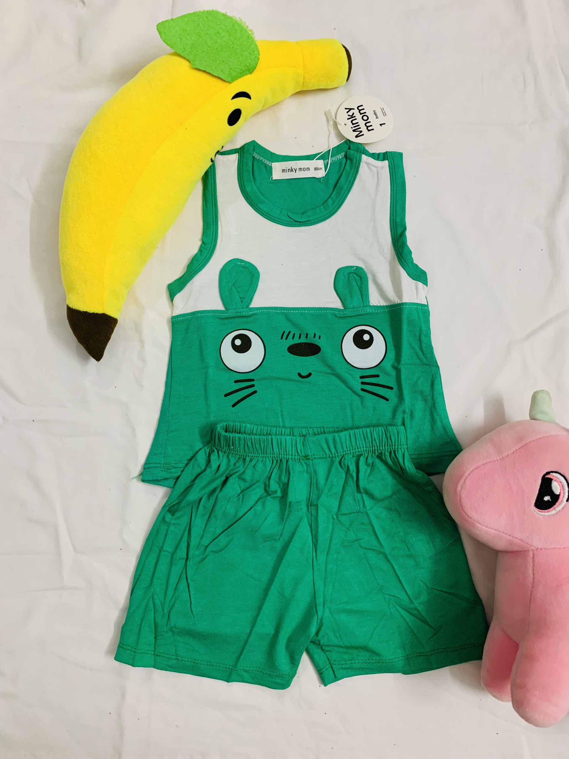 Bộ ba lỗ THUN LẠNH MINKY MOM In Hình Toàn Thân Dễ Thương Cho Bé từ 6kg - 16kg