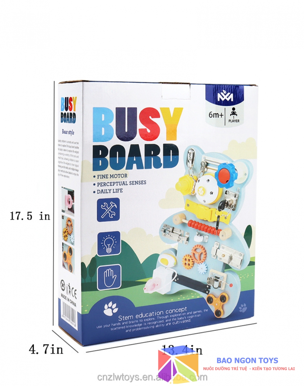 BẢNG BẬN RỘN HÌNH GẤU RÈN LUYỆN ĐA KỸ NĂNG, BEAR BUSY BOARD GIÚP BÉ PHÁT TRIỂN VẬN ĐỘNG TINH - DG70A