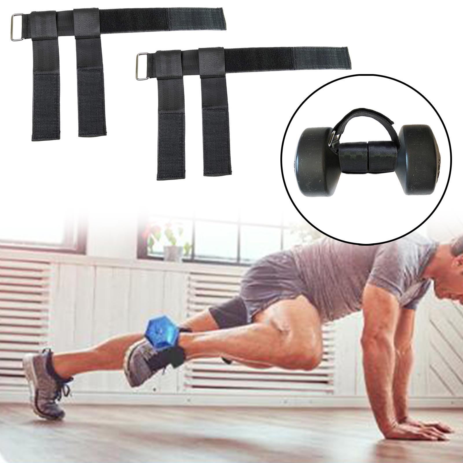 2x D Ankle Anchor Belt Ankle Cuffs Adjustable Tibialis Trainer Wear Resistant Ankle Strap for Weight Lifting Workout Power Training Gym