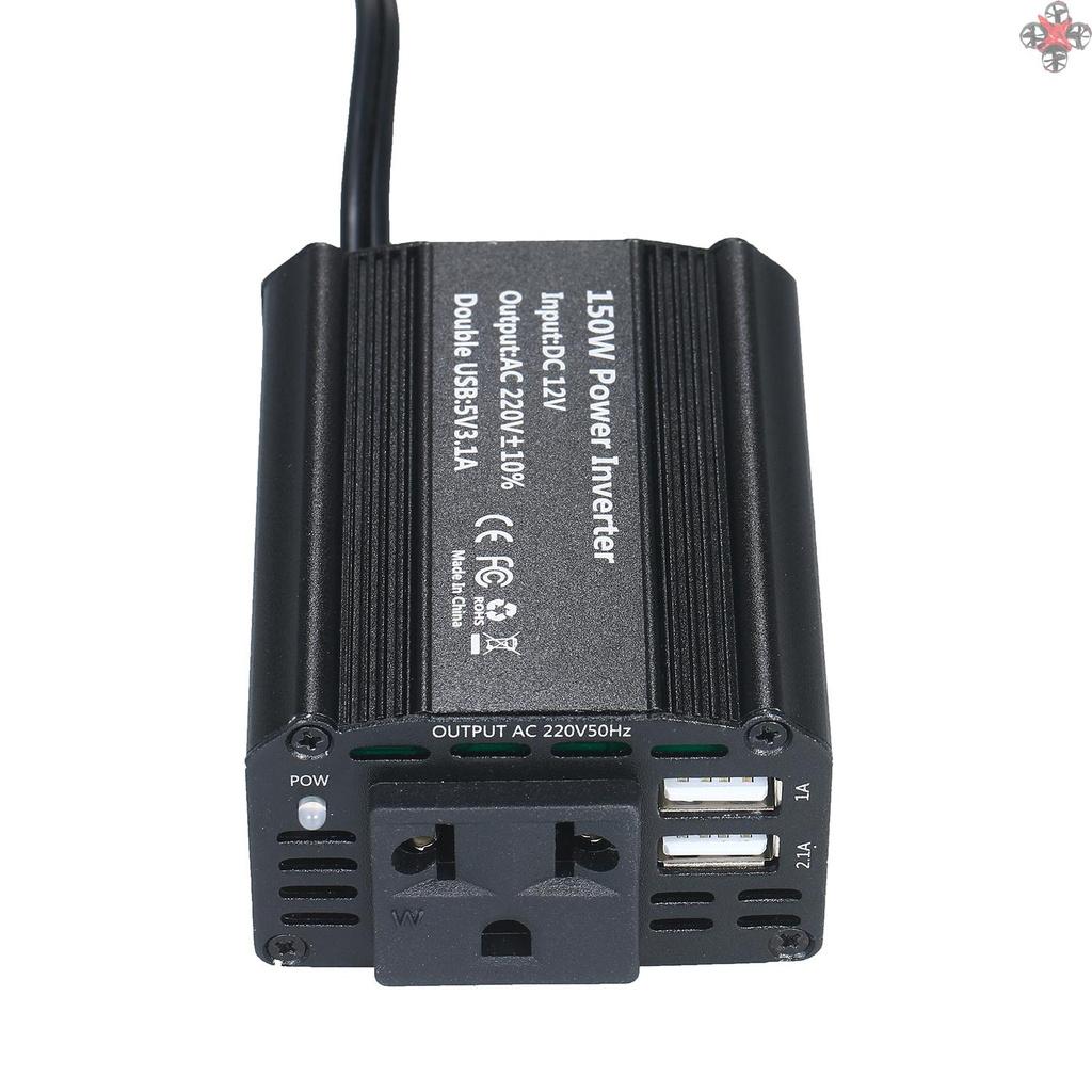 Bộ Chuyển Đổi Nguồn Điện 150w Từ Dc 12v Sang Ac 220v Kèm 1 Cổng Sạc Usb