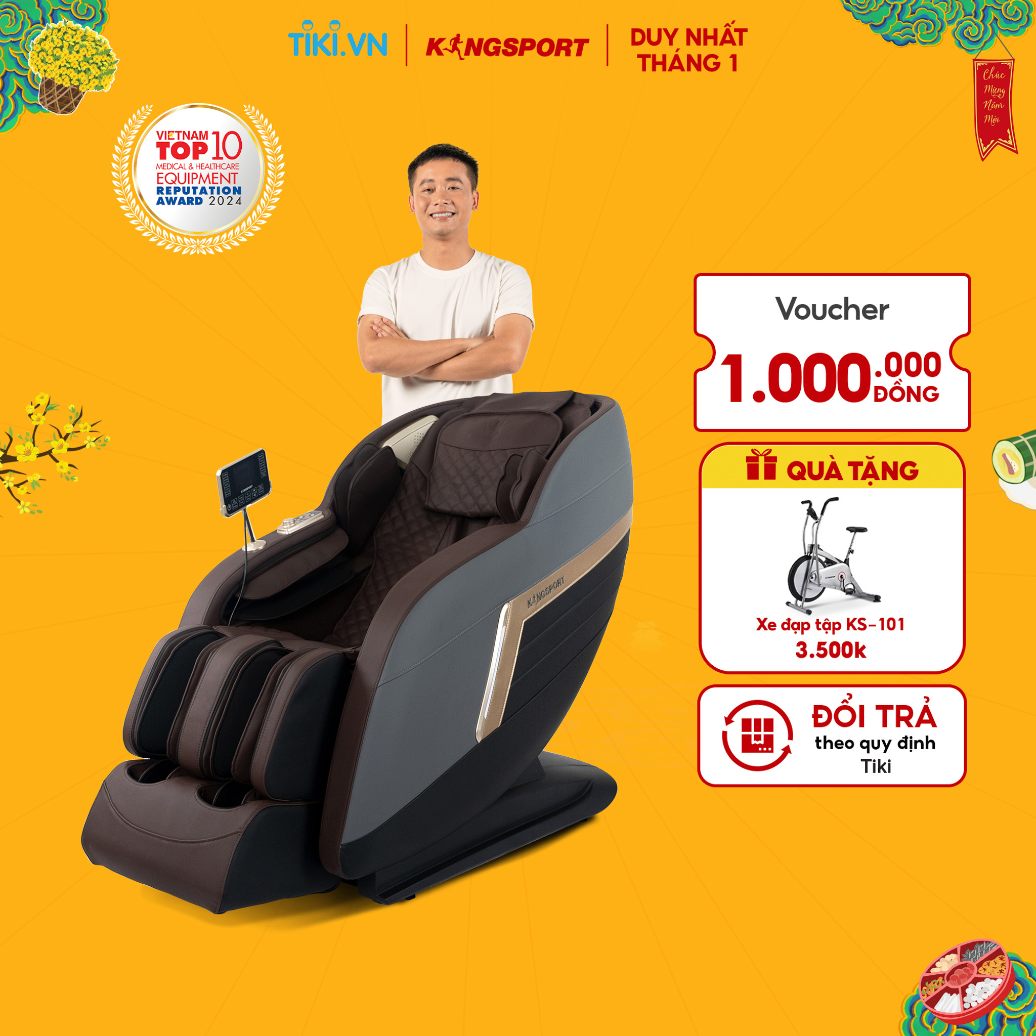 Ghế Massage Kingsport G80 Cao Cấp Con Lăn 3D Với 12 Bài Tập, Công Nghệ Lọc Khí Ion Âm, Túi Khí Massage Chân Cao