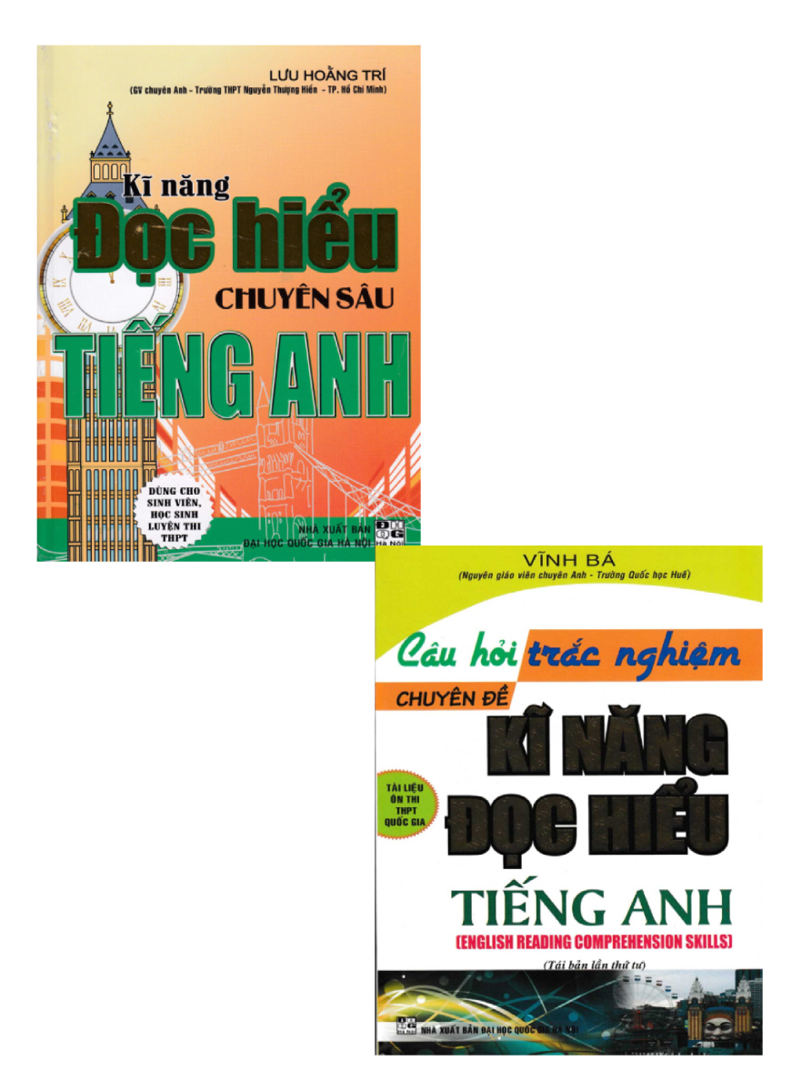 Combo Câu Hỏi Trắc Nghiệm Chuyên Đề Kỹ Năng Đọc Hiểu Tiếng Anh + Kĩ Năng Đọc Hiểu Chuyên Sâu Tiếng Anh
