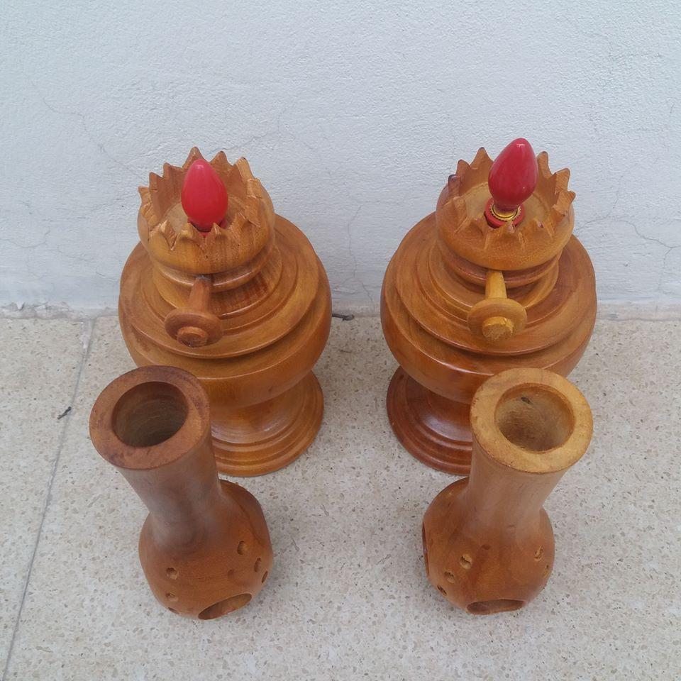 Đèn thờ gỗ mít kích thước cao 41cmx11cmx11cm