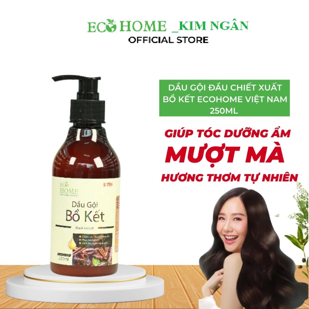 Dầu Gội Đầu Chiết Xuất Bồ Kết Công Nghệ Sinh Học ECOHOME 250ml Giúp Tóc Dưỡng Ẩm Mượt Mà Hương Thơm Lâu