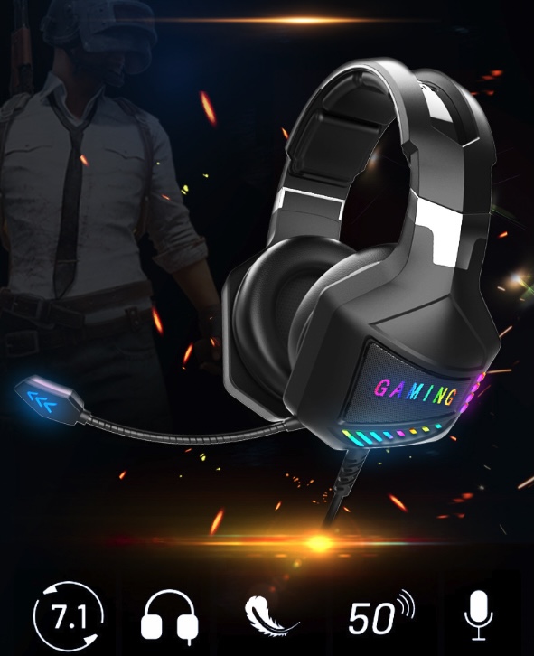 Tai Nghe Chụp Tai Công Suất Cao Led RGB Gaming PC 7.1 New Design