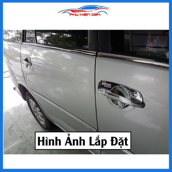 Bộ ốp hõm tay nắm cửa mạ crom chống trầy xước xe Innova 2008-2009-2010-2011-2012-2013-2014-2015-2016