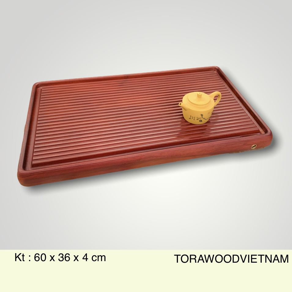 KHAY TRÀ GỖ HƯƠNG DÁNG PHIP Mã HXH 6036. Mầu Đỏ Nâu
