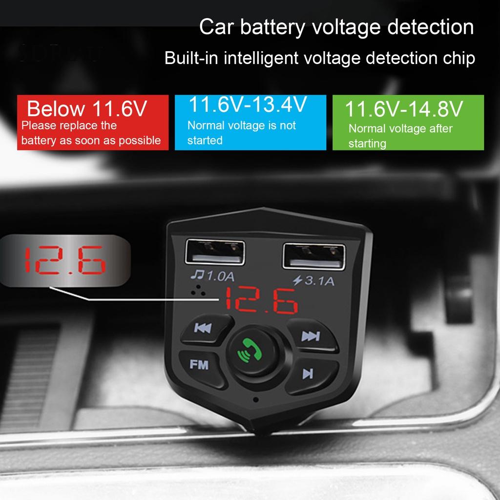 *QCDZ* 803E FM Transmitter Bluetooth 5.0 Intelligent Voice Black MP3 Player 3.1A Charger for Car
