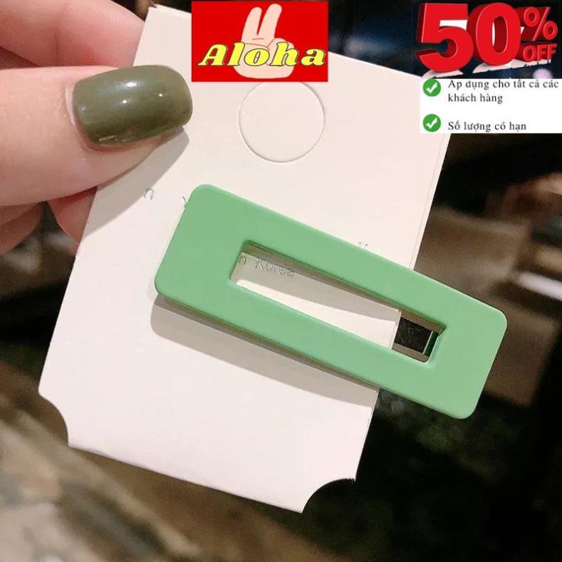 1 Kẹp Tóc Hình Vuông Màu Nhám Phong Cách Hàn Quốc Dễ Thương Cho Nữ ALOHASHOP TRẺ EM
