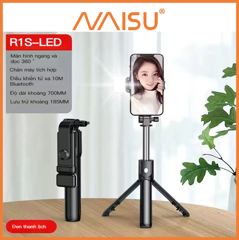 Gậy Chụp Ảnh Tự Sướng Bluetooth, Tripod Livestream 3 chân máy sống, ánh sáng lấp đầy, có thể gấp lại ID – 1815 - Hàng nhập khẩu