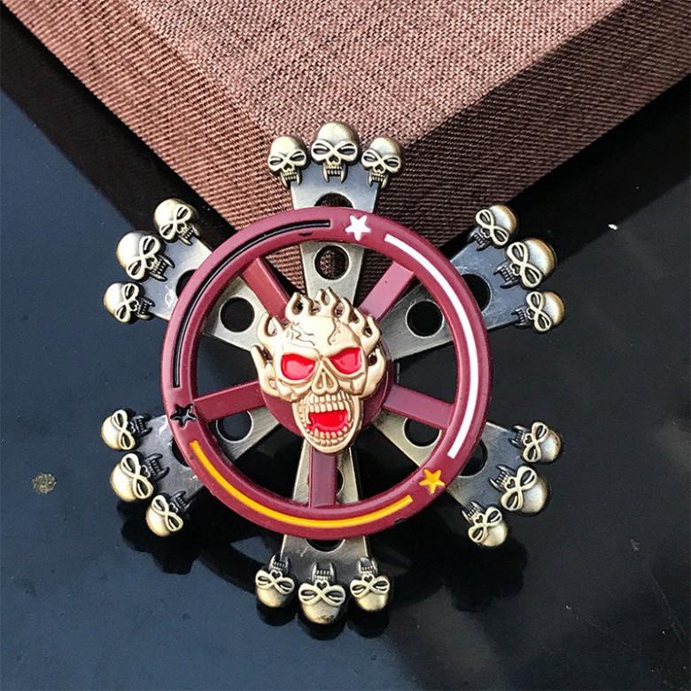 (KÈM HỘP) SPINNER CON QUAY ĐẦU LÂU NGƯỜI NHỆN NGƯỜI DƠI 2 TẦNG 2 TRONG 1 QUAY ĐƯỢC NHIỀU KIỂU Nhiều Màu Sắc Kim loại