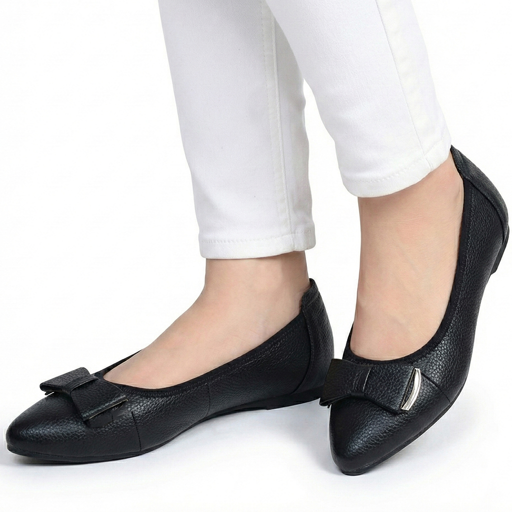 Giày Nữ Búp Bê Đế Bệt TiTi ĐÔ Da Bò Thật Thời Trang Cao Cấp 2cm GBBN2038