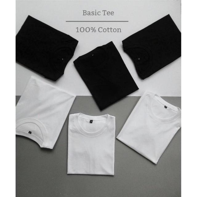 ÁO THUN TRƠN UNISEX TRẮNG, ĐEN ĐỦ SIZE TỪ 45KG - 75KG