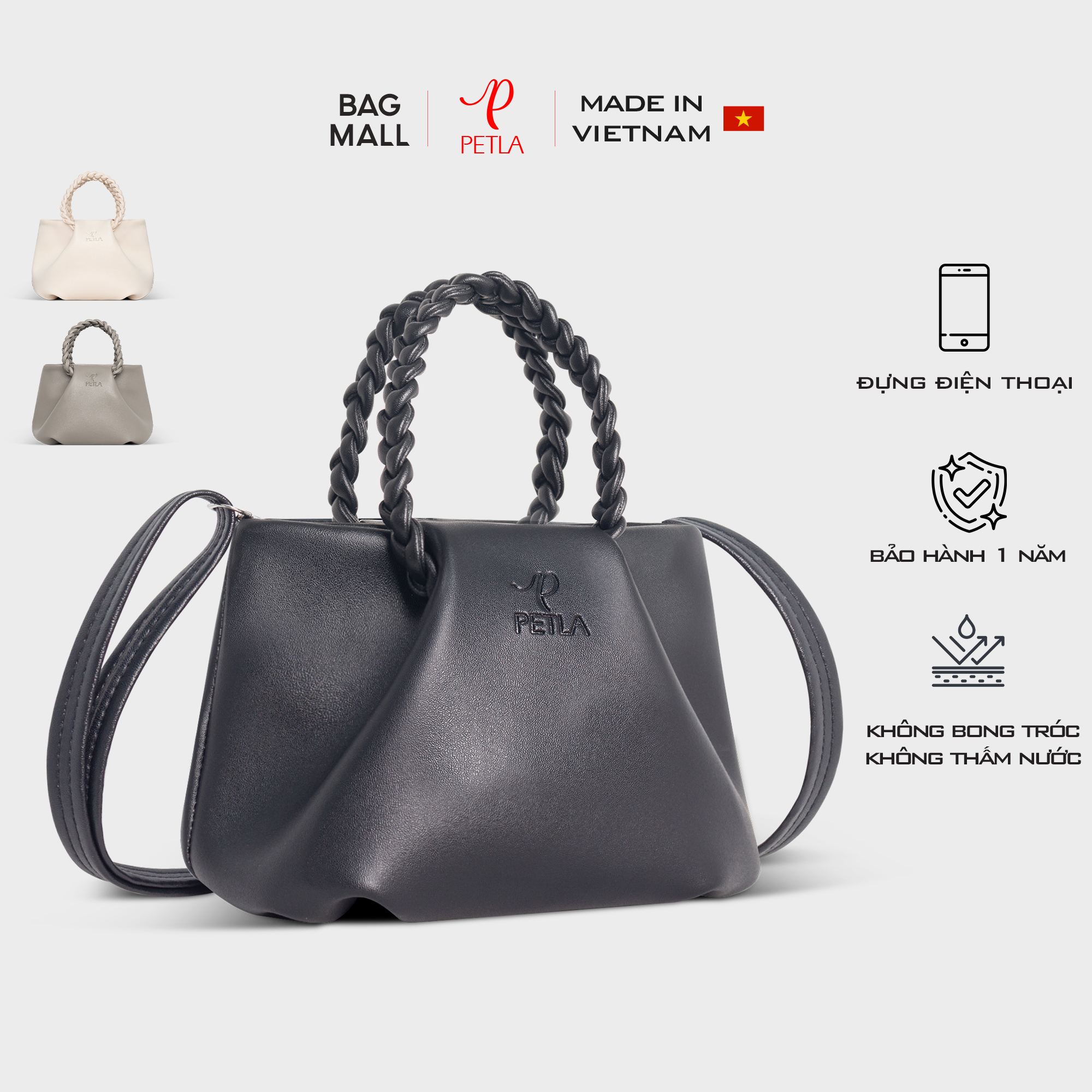 Túi đeo chéo nữ mini cầm tay quai đan LN11