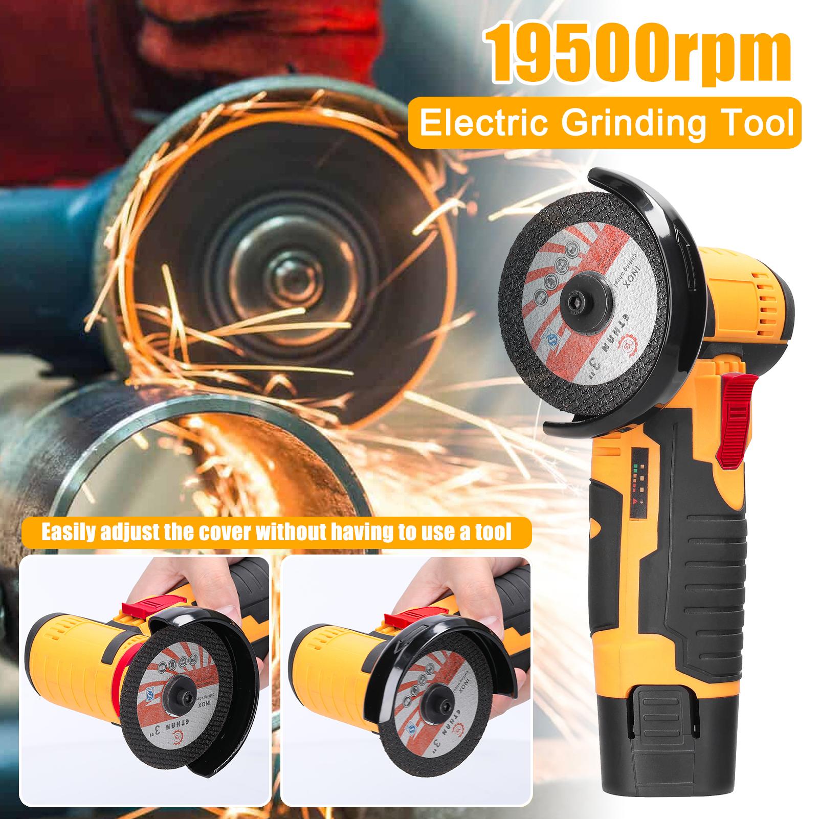 19500rpm Electric Grinding Tool Multifunctional Mini Grinder Handheld Cutter for Cutting Polishing Ceramic Tile Wood Stone Steel