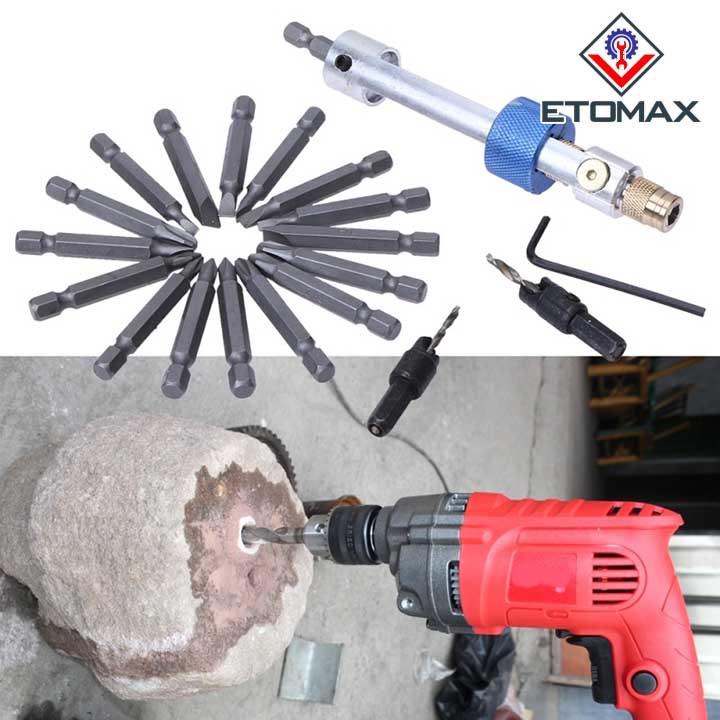 Bộ dụng cụ khoan và bắt vít hai đầu xoay thông minh