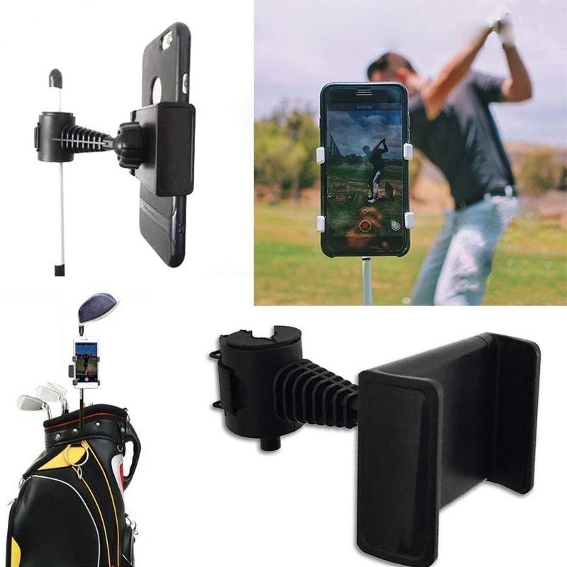 Golf Xoay Đầu Ghi Giá Đỡ Kẹp Điện Thoại Cầm Huấn Luyện Thực Hành Huấn Luyện Viện Trợ Mới Golf Phụ Kiện Thể Thao Color: Black Grey