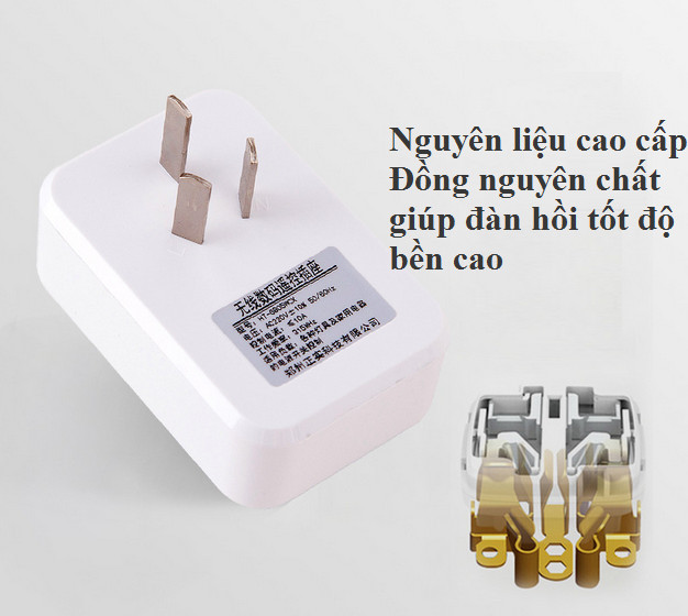 Ổ cắm điều khiển từ xa 100M/10A/220V sóng RF 315 xuyên tường HT-6805WCX