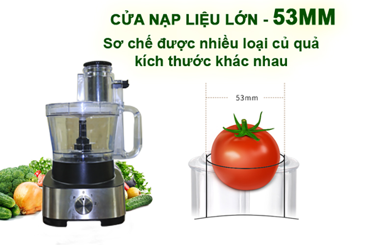 Máy thái rau củ quả đa năng 3A600W - Cắt hạt lựu, sợi, lát, băm nhỏ - Hàng Chính Hãng