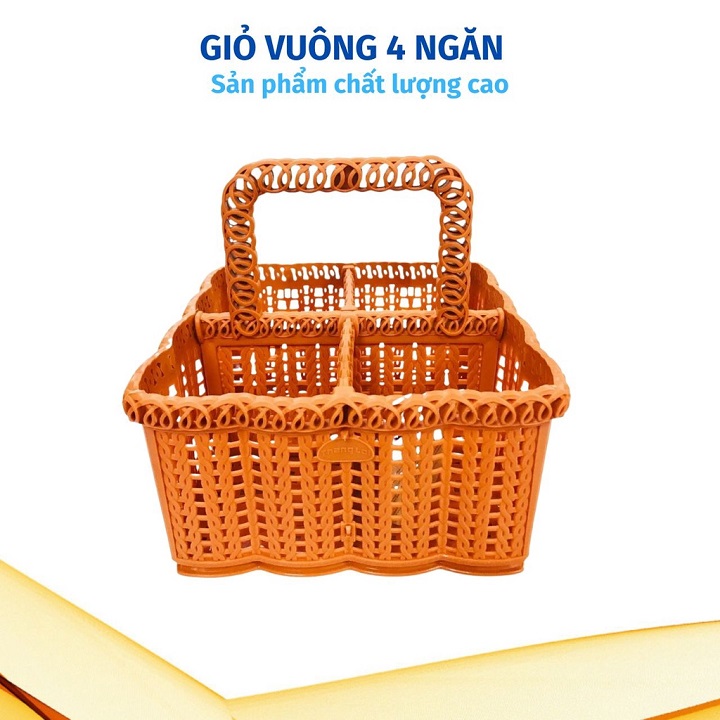 Giỏ đựng đồ 4 ngăn đa năng nhựa cao cấp