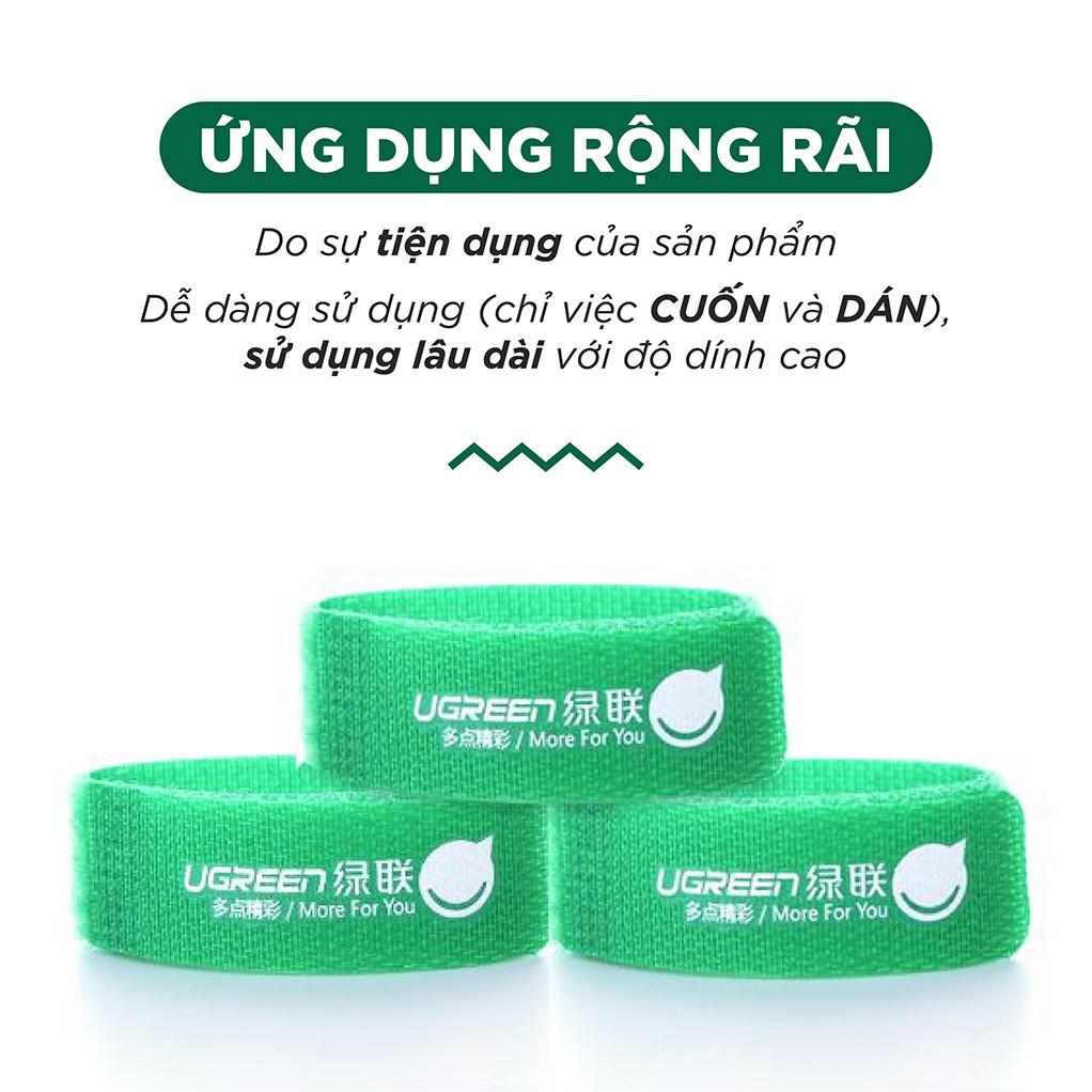 Bộ combo dây dán Velcro tiện dụng dài 17,8 cm UGREEN 20314 (màu xanh lá cây)