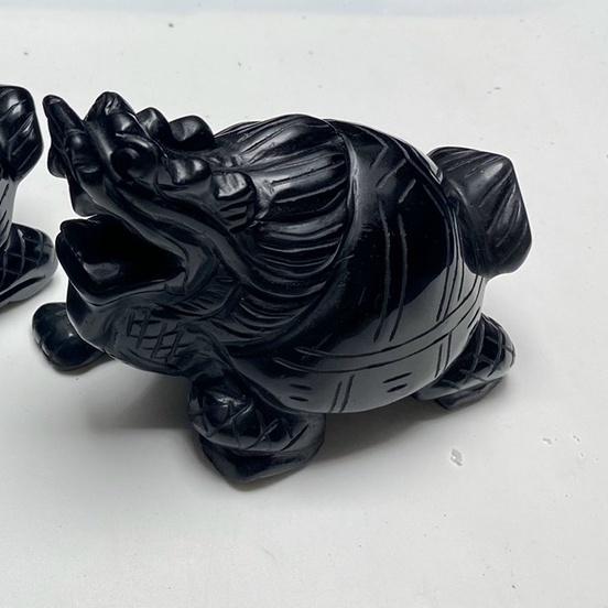 Long Quy Đá Đen Tự Nhiên 10cm - Đường Nét Tinh Xảo, Hàng Siêu Đẹp