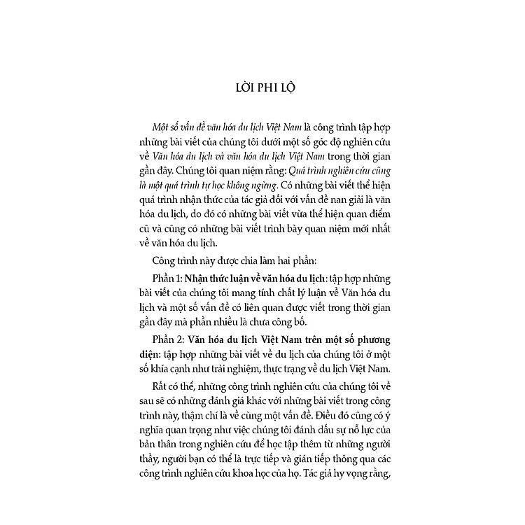 Sách - Một Số Vấn Đề Về Văn Hóa Du Lịch Việt Nam - Võ Văn Thành - VIETNAMBOOK