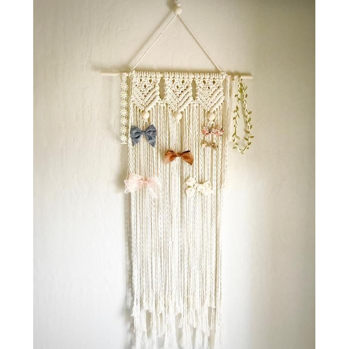 Rèm treo nơ cho bé gái dây treo trang trí macrame handmade