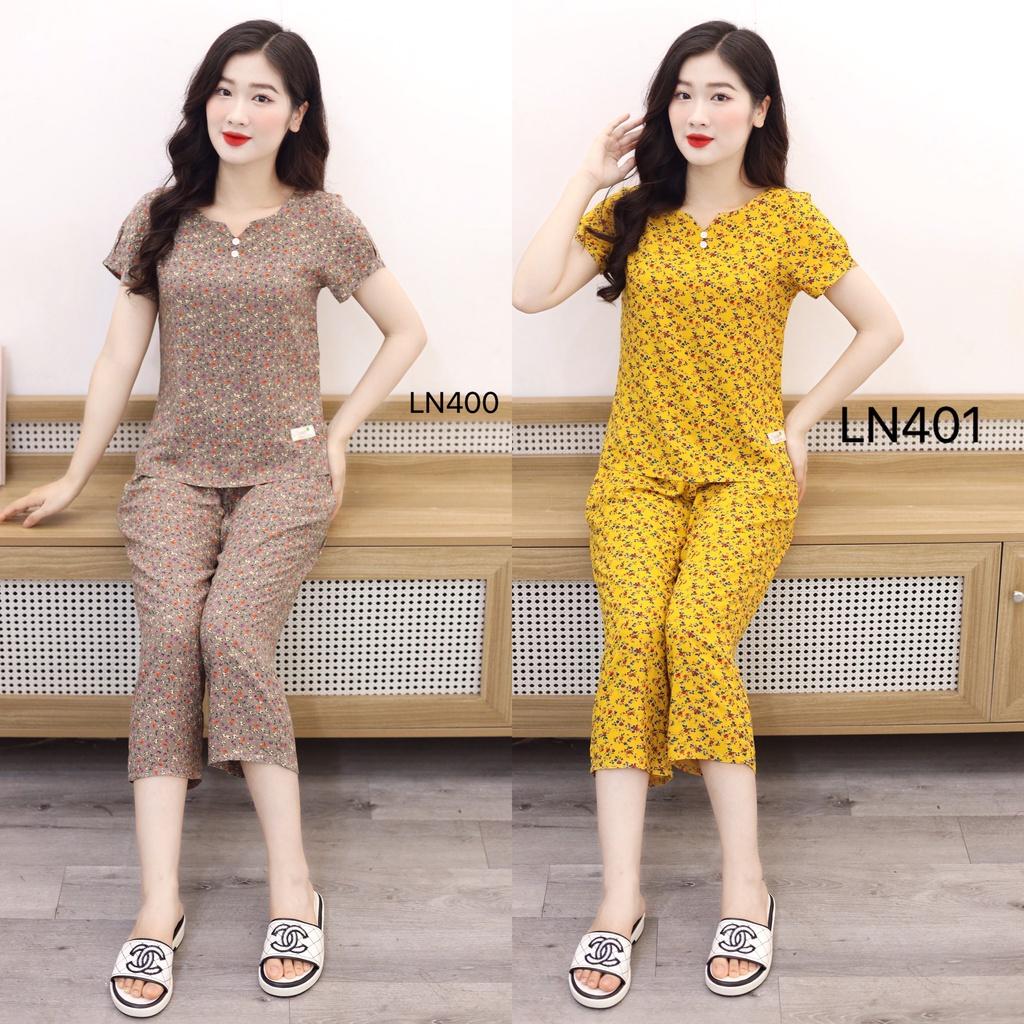 Bộ quần áo ngủ nữ dài mặc nhà đẹp chất lanh nhung cao cấp