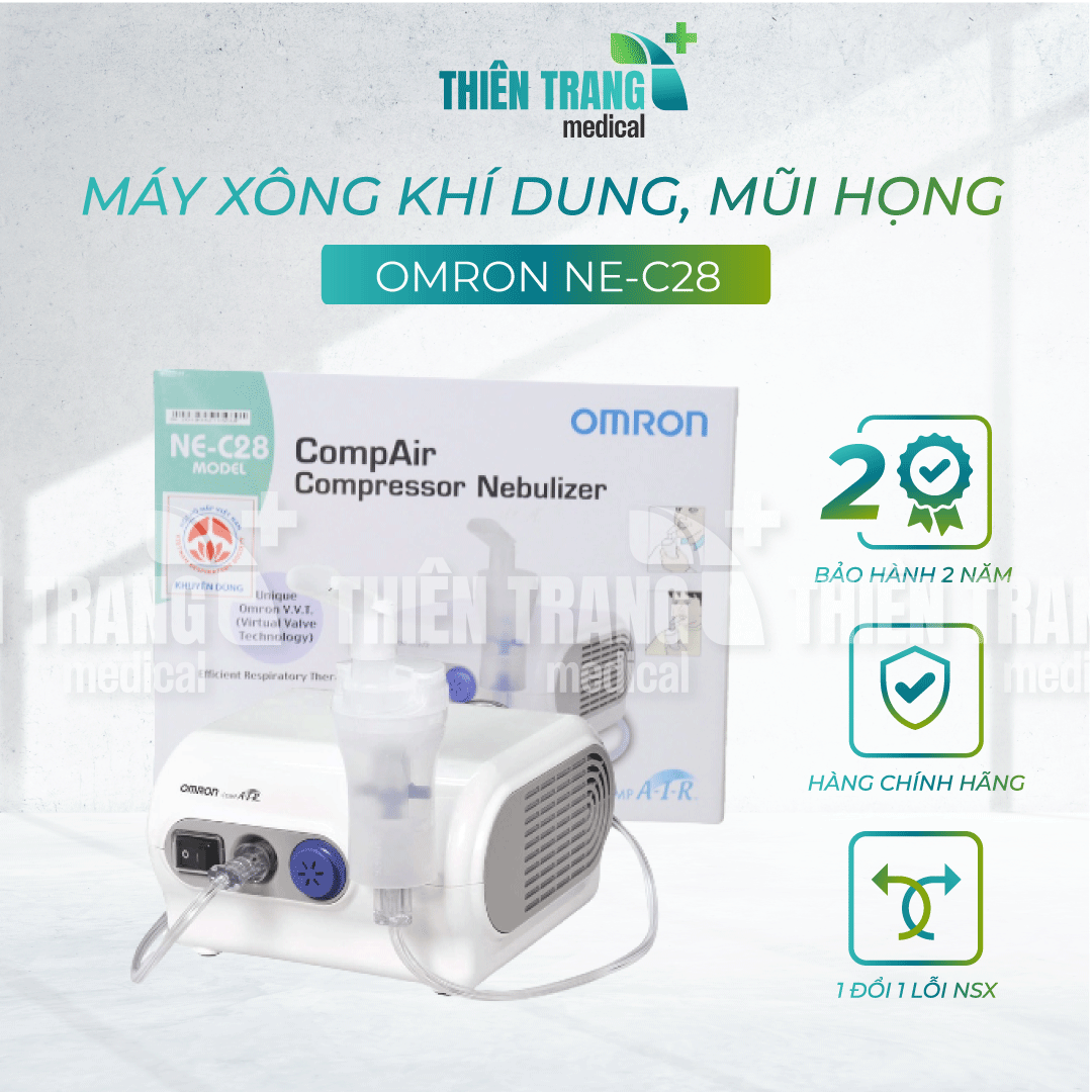 MÁY XÔNG KHÍ DUNG, MŨI HỌNG OMRON NE-C28 Thiên Trang Medical