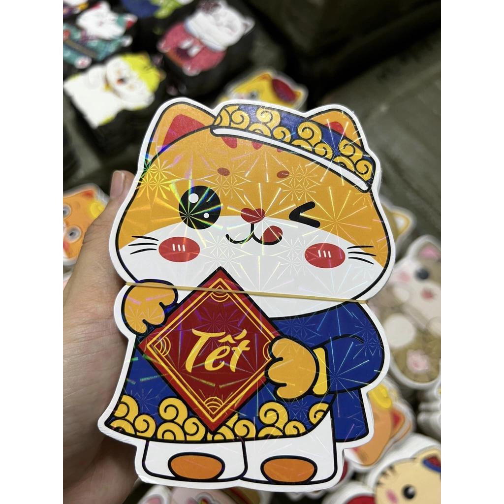 Combo 100 Bao Lì Xì Chibi Bao Lì Xì Hoạt Hình Tết Quý Mão 2023 Phản Quang Lì Xì Chibi Hình Con Mèo Dễ Thương, Độc Lạ