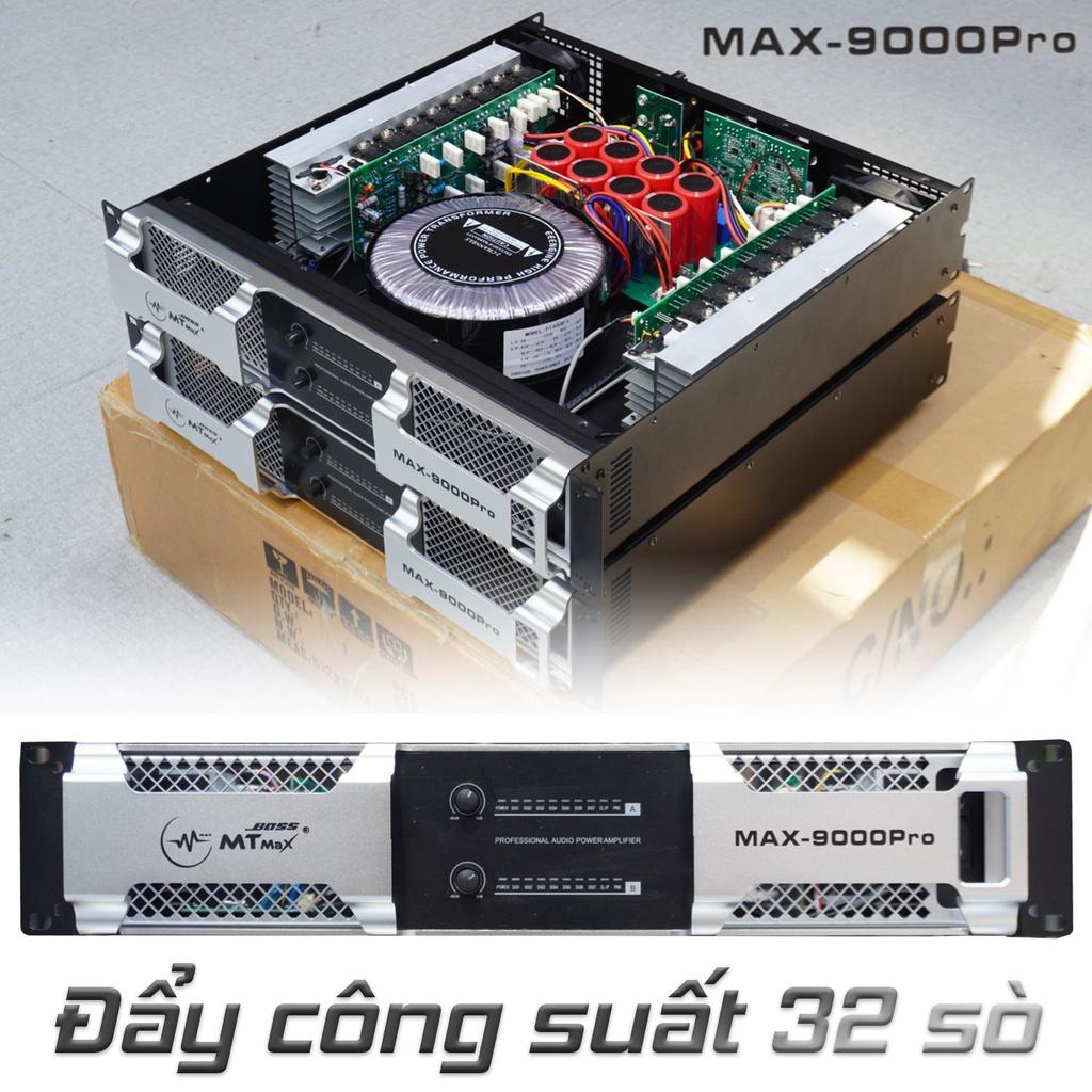 Cục đẩy công suất Boss 9000 pro - Main công suất 2 kênh, 32 sò, 8 tụ - 2 quạt tản nhiệt lớn, tăng phô đồng nguyên chất