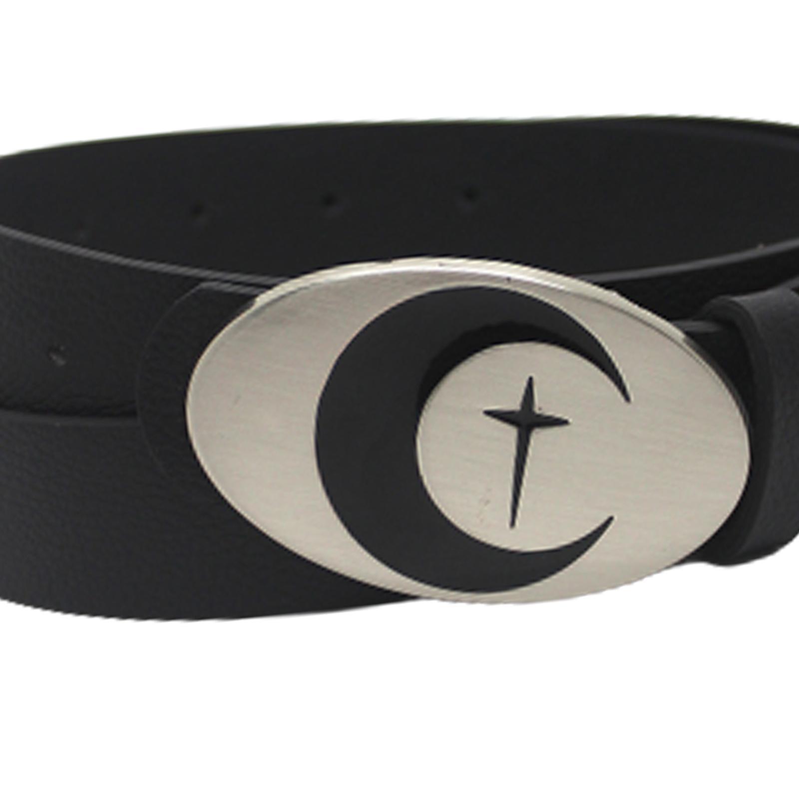 PU Leather Belt Waist Band Fashion Belt Punk Metal Buckle for Men and Women
