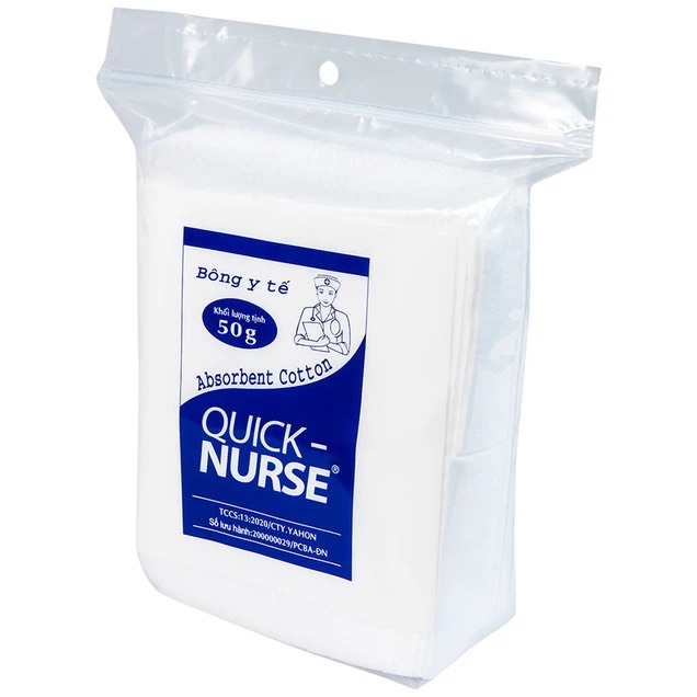 BÔNG CẮT QUICK-NURSE 6CM*6CM - 50GR