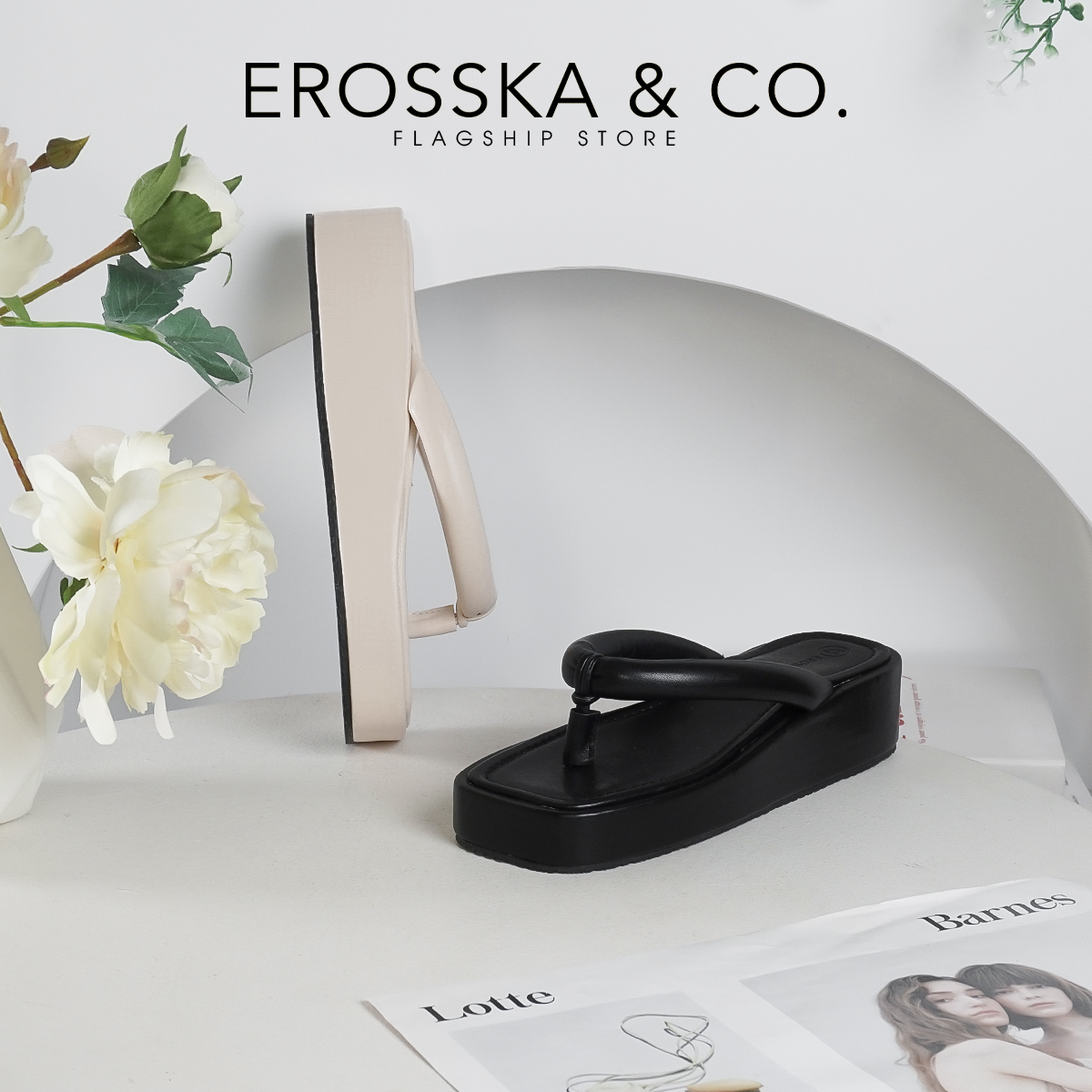 Erosska - Dép kẹp thời trang quai tròn siêu êm - SB019