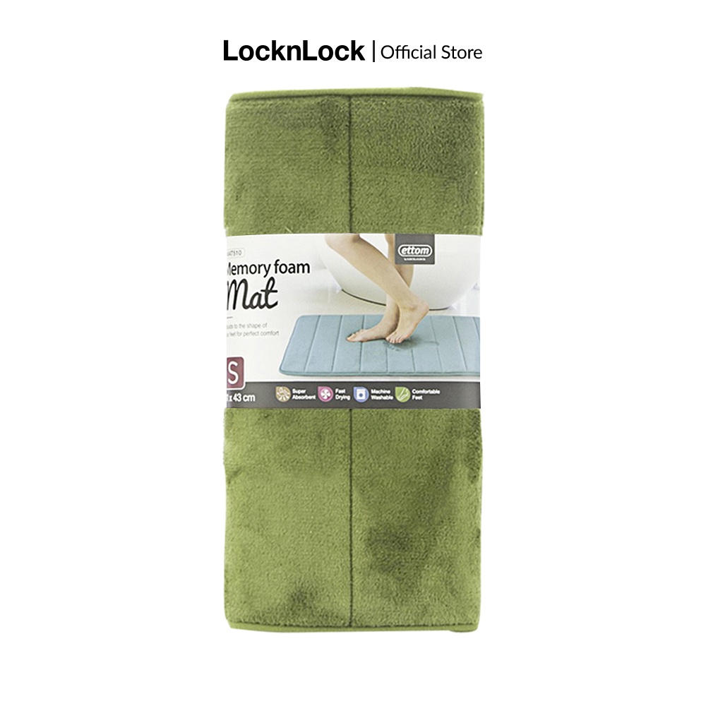 Thảm chùi chân Memory Foam Lock&amp;Lock MAT510, Hàng chính hãng, Polyester mềm mại, thấm hút tốt, giảm trơn trượt - JoyMall