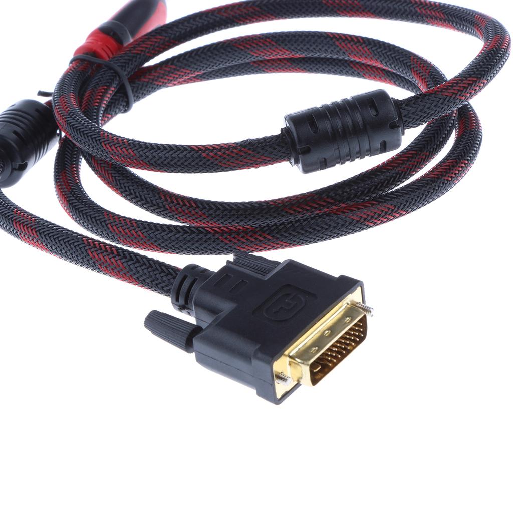 To DVI Cable Adapter   Cable 1080P for LCD DVD HDTV Projector PC 5ft