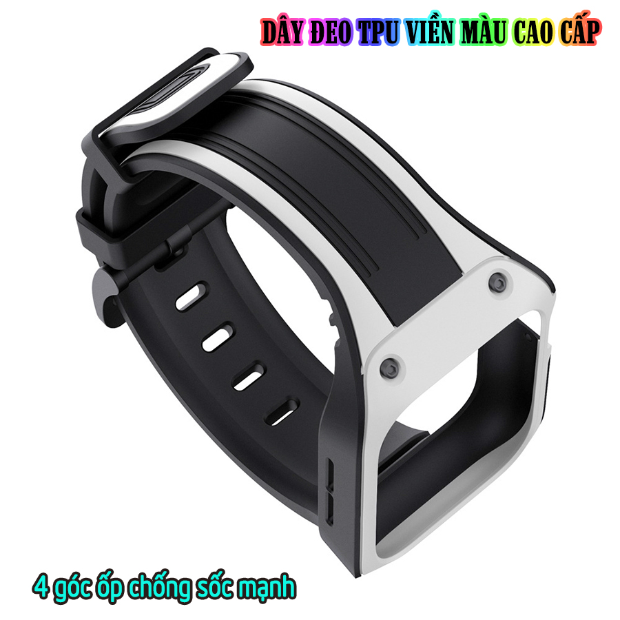 Dây Đeo liền ốp dành cho Apple Watch 7/6/5/4/3/2/1 size 38/40/41/42/44/45mm TPU chống sốc viền màu - nhiều màu