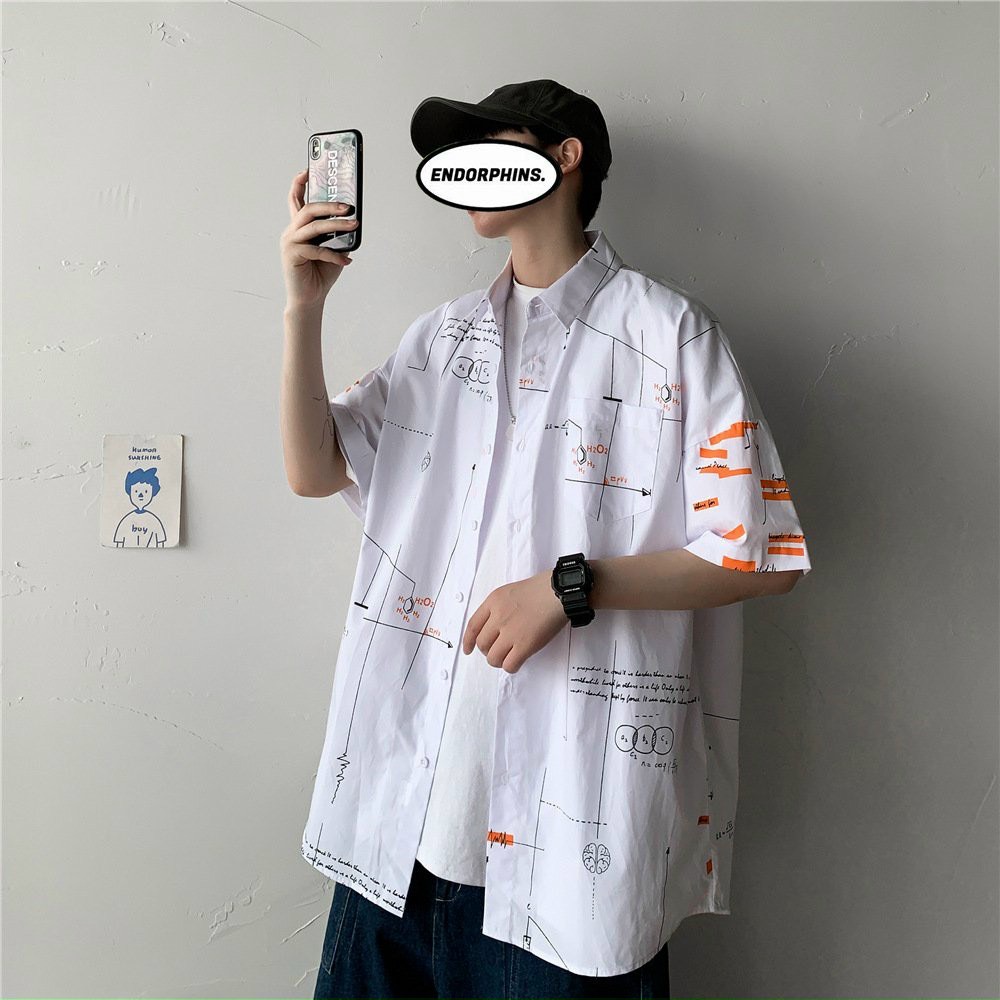 Áo sơ mi hình học toán số học kiểu mẫu siêu hot
