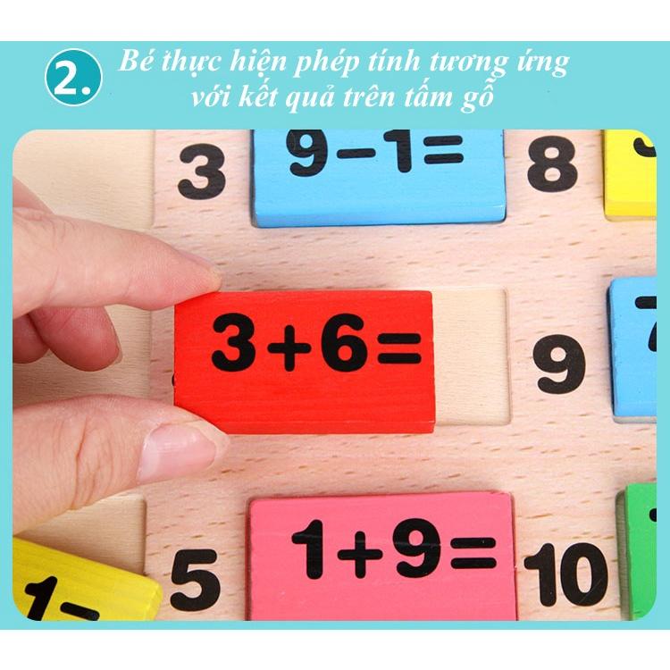 Đồ Chơi Gỗ Domino Toán Học 110 Quân Đồ Chơi Xếp Hình Bằng Gỗ Nhiều Màu Giúp Bé Phát Triển Tư Duy, Toán Học